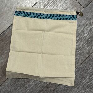 Tory Burch Beige Dust Bag with Teal Pattern